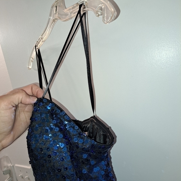 3 FOR 12 SALE DEB Blue Sequin Sparkle Glitter Dress. See photos for measurement. - Picture 6 of 13